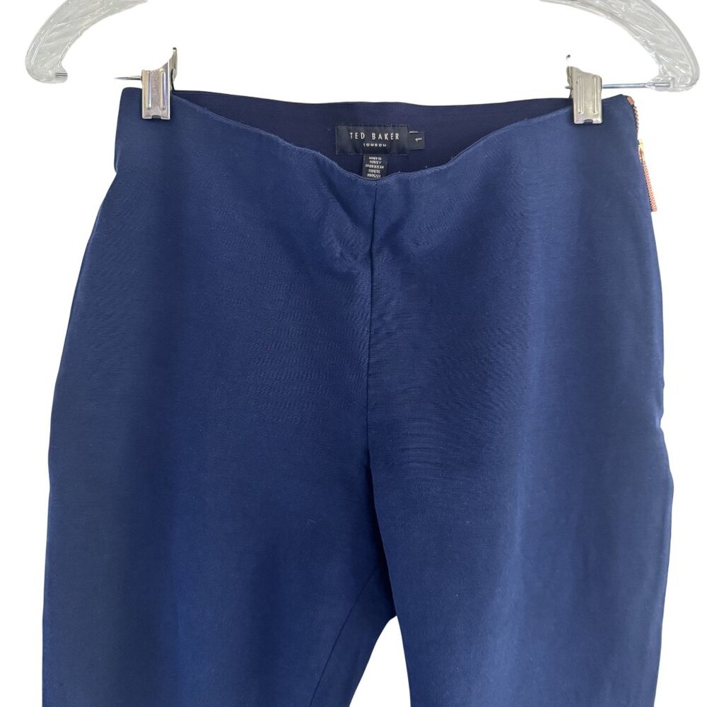 Ted Baker Women's Navy Blue Skinny Stretch Ankle Grazer Pants Size 1 (US 4) - Picture 3 of 12